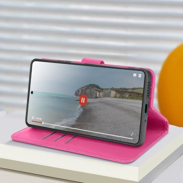 Fodral för Xiaomi Redmi Note 13 5G Flip Wallet Support Video Pink