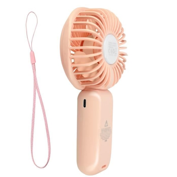 Mini Silent Portable Fan LED Display og integreret Lampe LinQ Pink Rosa