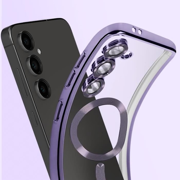 MagSafe-kuori Samsung Galaxy S24 FE, hopeareunainen silikoninen, violetti Lila