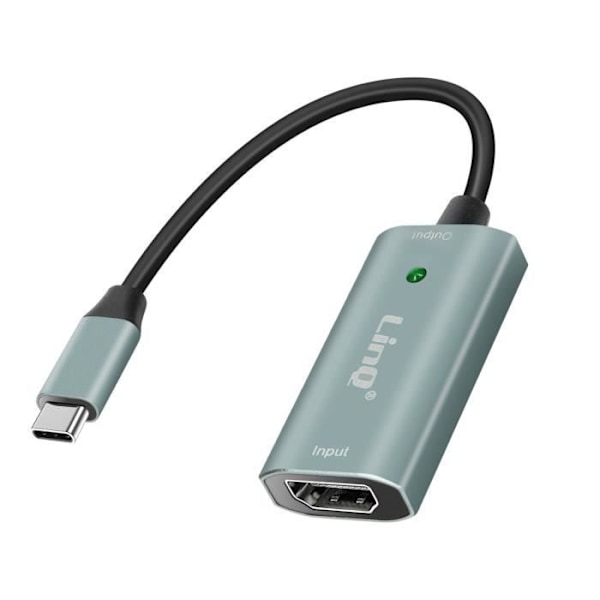 USB C-HDMI-video- ja äänisovitin Full HD 4K 30Hz LinQ Grey