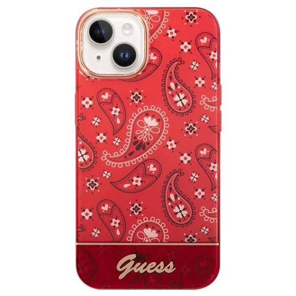 Coque för iPhone 14 Plus Bandana-mönster Elegant och Tidlös Guess Röd Röd