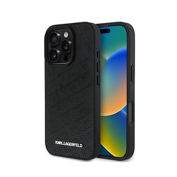 Coque quilted PU til iPhone 16 Pro Max med luksusdesign fra Karl Lagerfeld Sort Svart