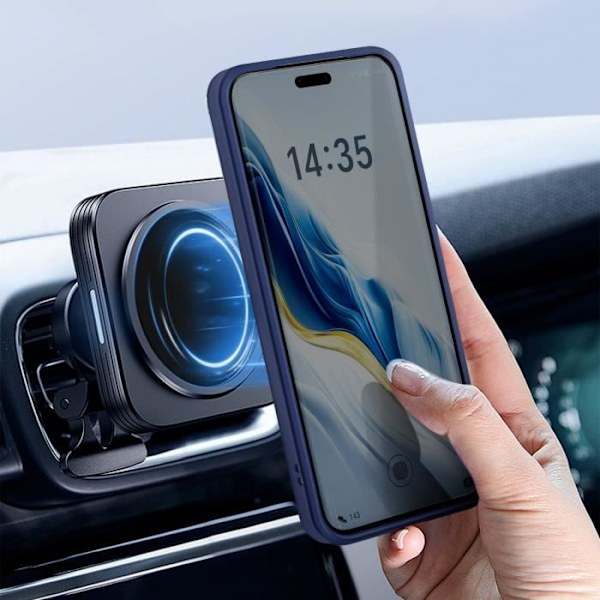 AVIZAR Hårt fodral för Honor Magic 6 Pro 5G - Metallringstödfunktion - Midnattsblå Blå