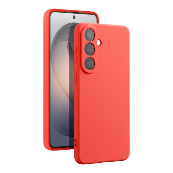 Silicone Soft-Touch-fodral för Galaxy S26 med orange mikrofiberfoder Apelsin