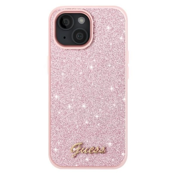 Coque til iPhone 14 Monochrom Finish Glitrende Guess Rosa Rosa