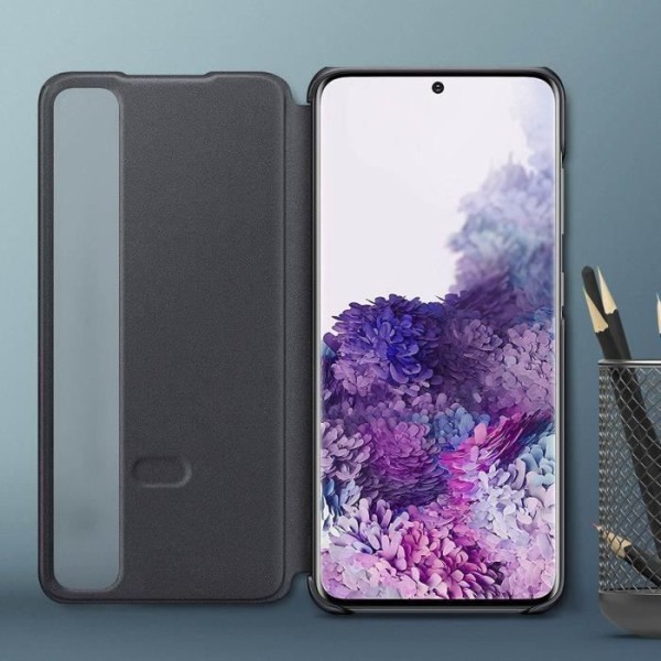 Kotelo - Samsung - Galaxy S20 - Läpinäkyvä läppä - Smart Clear View - Musta Svart