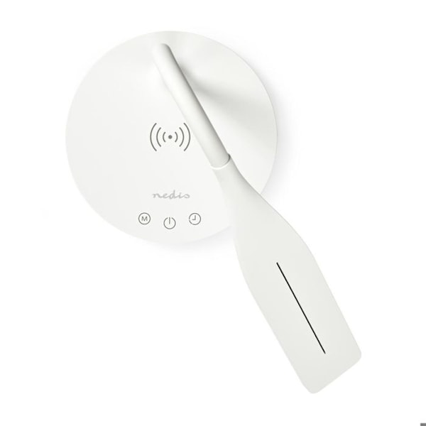 LED skrivebordslampe med dimmer og trådløs oplader 10 W Nedis hvid Vit