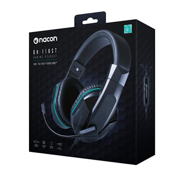 Spelheadset - Nacon - PCGH-110 - 40 mm högtalare - Justerbar mikrofon - Kompatibel med PC/PS4/XB1