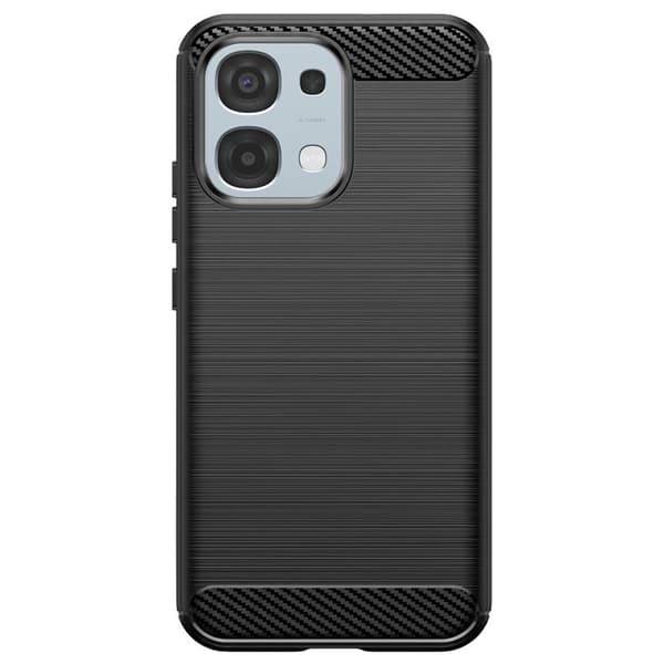 Cover til Oppo A6 Pro Carbon Effekt Blød Beskyttelse Stødabsorberende Sort Svart