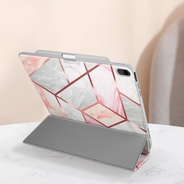 Etui til iPad Air 13 2024 - Supcase - Fuld beskyttelse med klap - Hvid / Pink Rosa