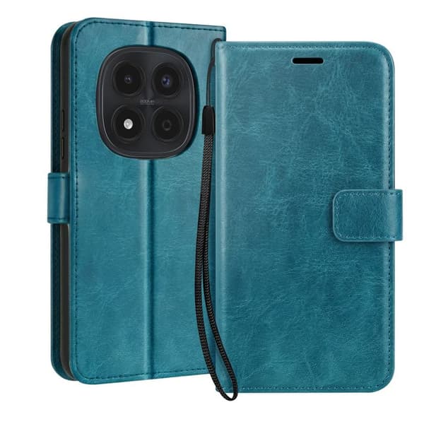 Plånboksfodral för Redmi Note 15 Pro 4G med handledsrem och ställfunktion Mayaxess Turkos Blå