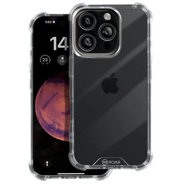 Fodral till iPhone 16 Pro Förstärkta hörn Stötsäker Slim Design Roar Transparent Transparent