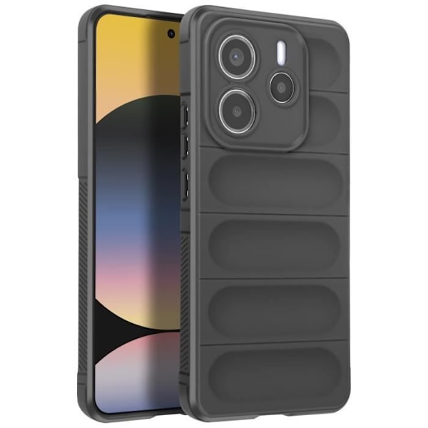 Skyddande fodral för Xiaomi Redmi Note 14 5G Stöttålig Silikon Texturerat mönster 3D Silver Grå
