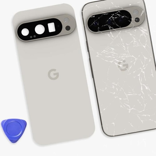 Bakstycke för Google Pixel 9 Pro Original Service Pack Google Vit Vit