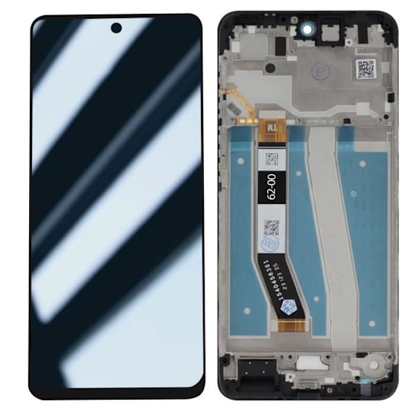 Original Motorola G14 LCD-skärm + pekglas (med ram) Motorola ljusgrå Grå