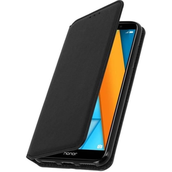 Etui Folio - Honor - 7A / Huawei Y6 2018 - Øko-læder - Sort - Støttefunktion Svart