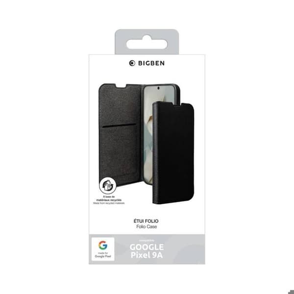 Smartphoneetui - BIGBEN CONNECTED - Google Pixel 9A - Ståfunktion - Kortlomme - Sort Svart