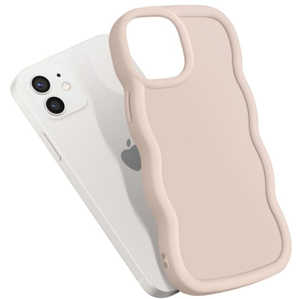 Skydd för iPhone 12 och 12 Pro Silikon Chockresistent serie Candy Beige Beige