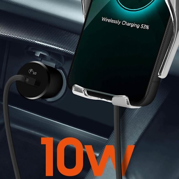 Bilholder - LINQ - QI 10W - 360° drejelig - Kompatibel 3,5'' til 6,5'' - Automatisk åbning