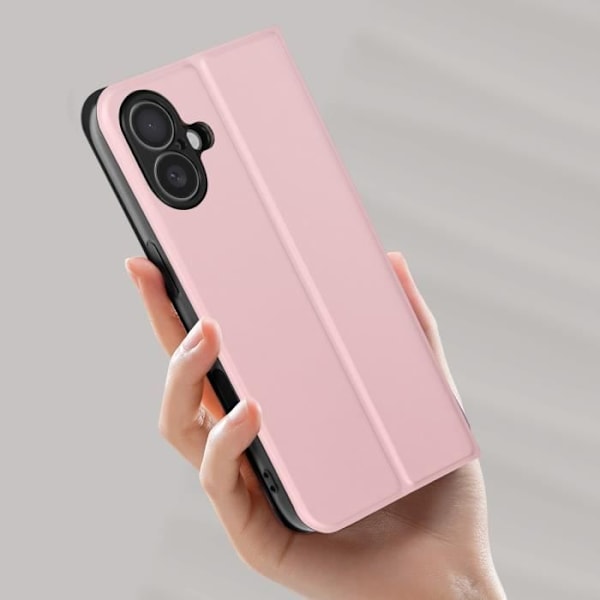 Fodral för iPhone 16 Soft touch Korthållare Videostöd Puderrosa Rosa