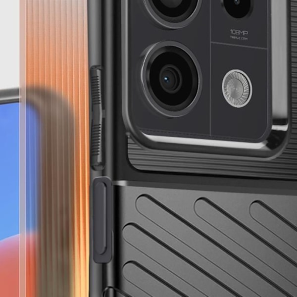 Fodral till Xiaomi Redmi Note 13 5G Striated Design Non-Slip Black Svart