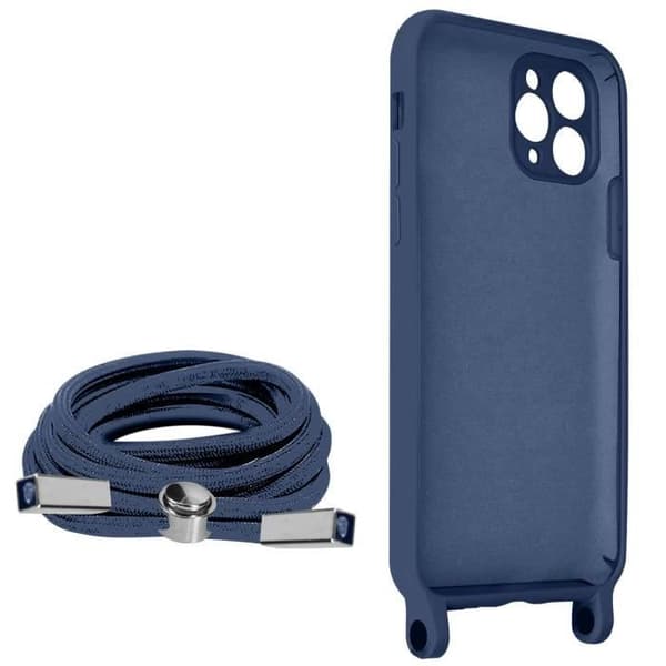 Coque - AVIZAR - iPhone 11 Pro - Semi-rigid - Lanyard Neck Strap 80cm - Blå Blå