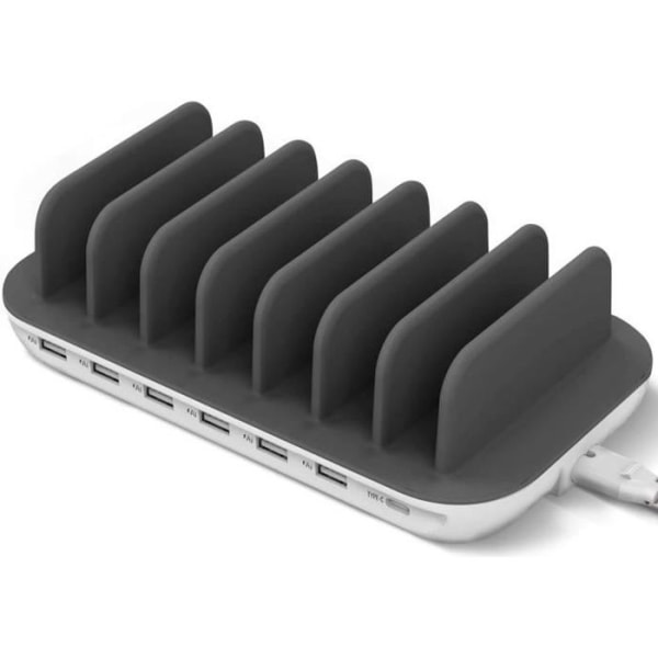 Monen laitteen latausasema 6 x USB-porttia 1 x USB-C-portti 4Smarts White Harmaa