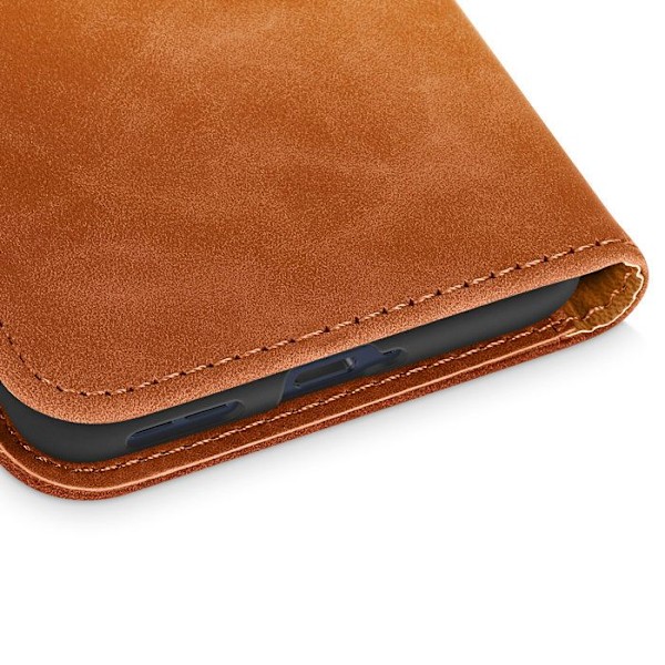Housse Folio til Motorola Edge 60 Fusion og Edge 60 Video Støtte Brun kastanj