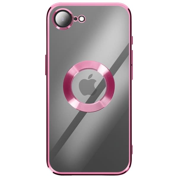 Cover - ADVARSEL - iPhone 16e - Blød Silikone - Krom Kant - Effektiv Beskyttelse Rosa