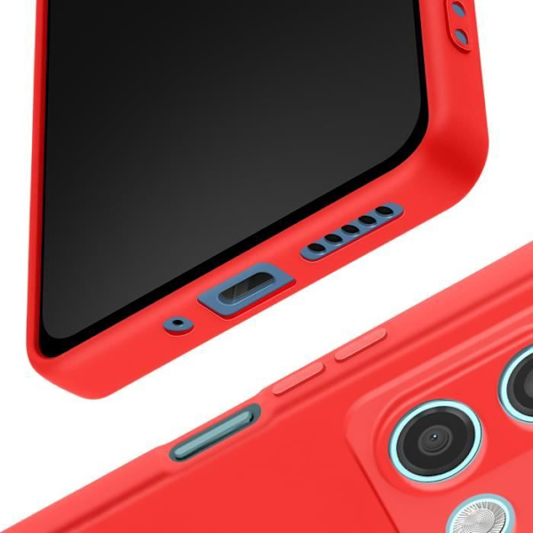 Smartphonefodral - AVIZAR - Xiaomi Redmi Note 13 5G - Röd - Halvstyv - Matt anti-fingeravtrycksfinish Röd
