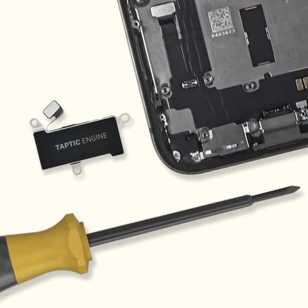 Erstatningsvibrator AVIZAR til Apple iPhone 12 og 12 Pro - Sort - Indbygget forbindelseskabel Svart