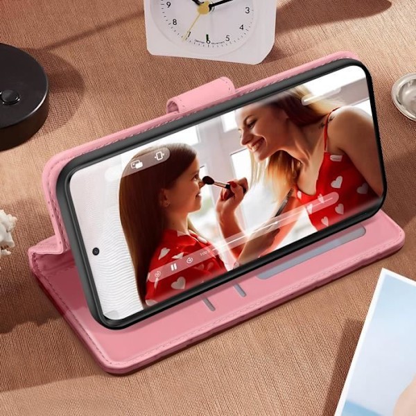 Etui til Redmi Note 14 Pro og 14 Pro Plus Pung Diamantmønster Lys Rosa Rosa
