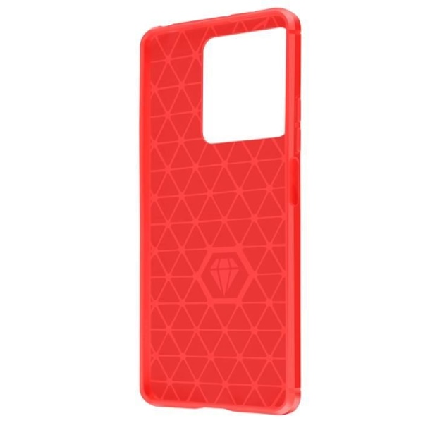 Kotelo Xiaomi Redmi 13C Flexible Carbonille ja Brushed Effect Redille