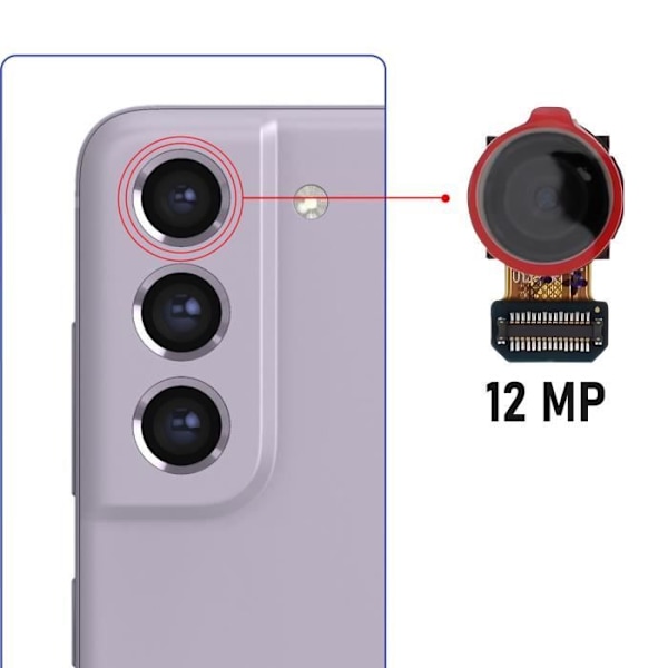 Reservedel Ultra vidvinkel kamera til Samsung S21 FE, M52 5G og A53 5G 12MP Samsung Black