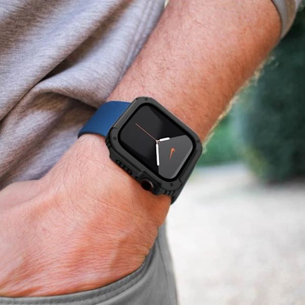 Skyddsintegral av härdat glas för Apple Watch Series 6 / 5 / 4 / SE 44mm svart Svart