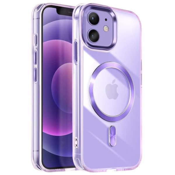 Coque - MagSafe - iPhone 12 Pro - Glasfarve - Lilla - Stiv Lila