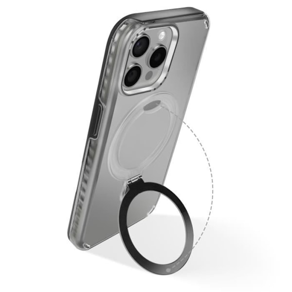Coque MagSafe til iPhone 15 Pro Max Stødabsorberende med Foldsupport Sort Svart