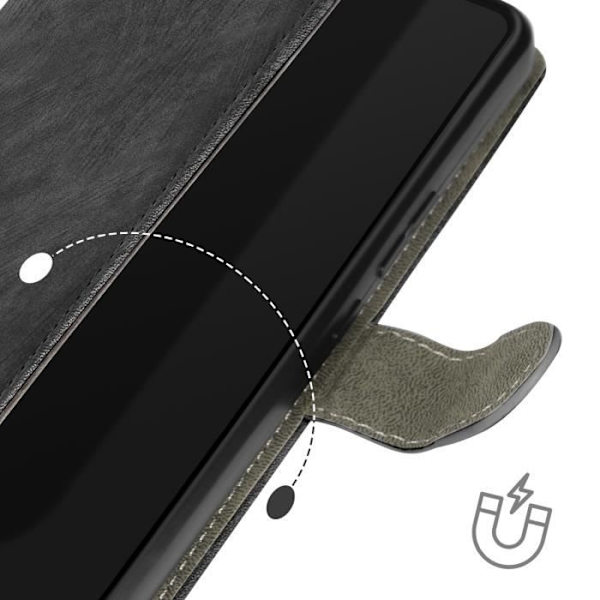 Fodral för Asus Zenfone 11 Ultra - AVIZAR - RFID-skyddande plånboksstöd för video - Svart Svart