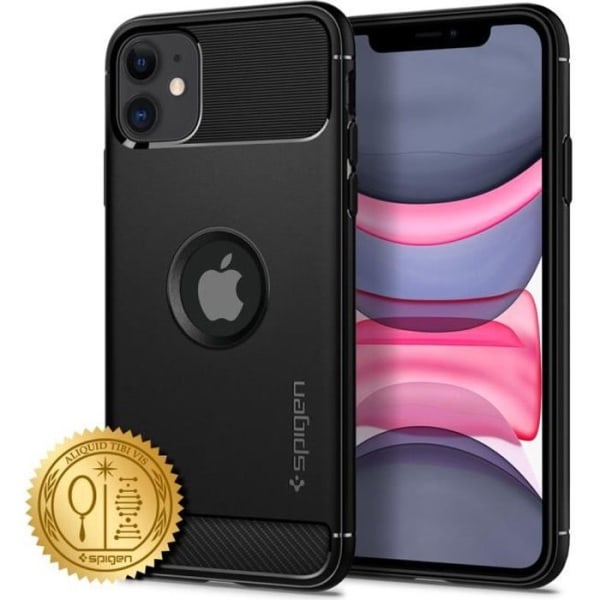 Spigen iPhone 11 -kotelo [Rugged Armor] Automotive Design, Dual Protection, Pehmeä TPU [Matemusta] (076CS27183)