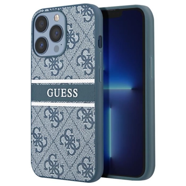 Cover til iPhone 13 Pro med Print og Monokrom Stripe Luxury Guess Light Blue Blå