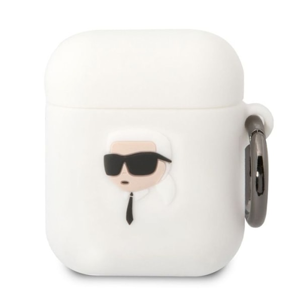 Coque silicone til AirPods 1/2 Karl Head 3D Luxe antichoc Karl Lagerfeld sort Svart