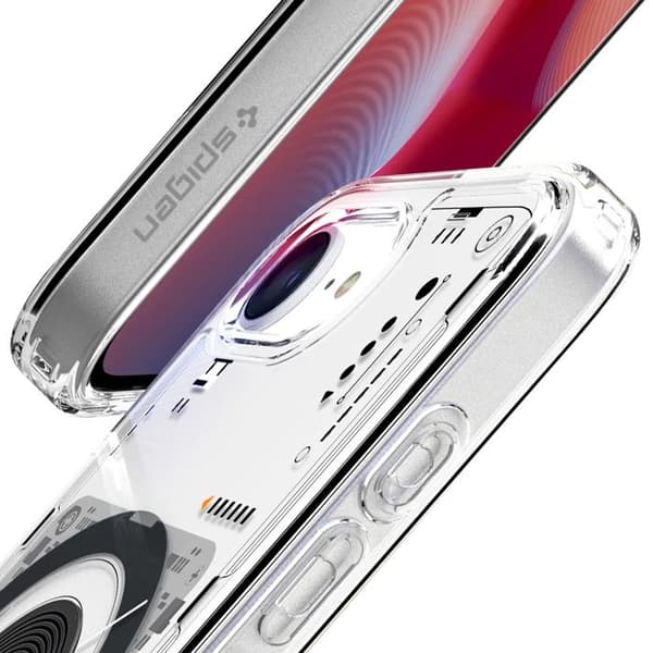 MagSafe-skal för iPhone 17e Stötsäker Ultra Hybrid Neo One Spigen SGP Transparent Vit