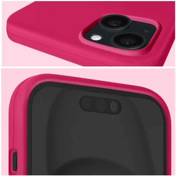 Coque til iPhone 15 Semi-rigid Indvendig Mikrofiber Hævede Kanter Moxie Fuchsia Rosa