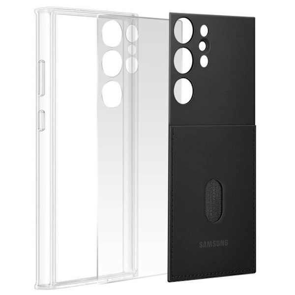 Fodral till Galaxy S23 Ultra Utbytbar baksida Original korthållare svart