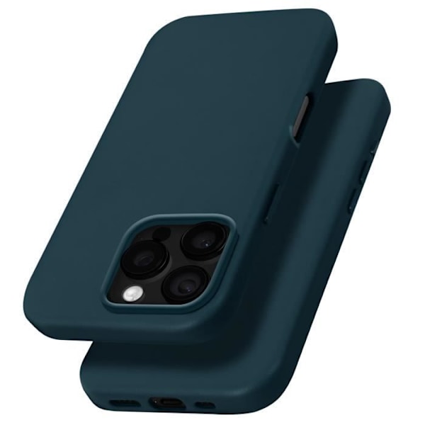 MagSafe-skal - AVIZAR - iPhone 16 Pro - Veganskt läder - Teal - Optimalt skydd Blå