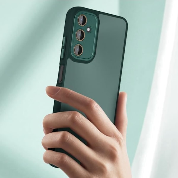 Etui - AVIZAR - Samsung Galaxy A05s - Gennemskinnelig røget bagside - Beskyttet kamerablok - Mørkegrøn Grön