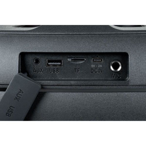 BIGBEN PARTYBTHPMAX - Langaton valokaiutin - Bluetooth 5.3 - 200W - USB, SD, Aux-In - Langallinen mikrofoni (ihanteellinen karaoke)