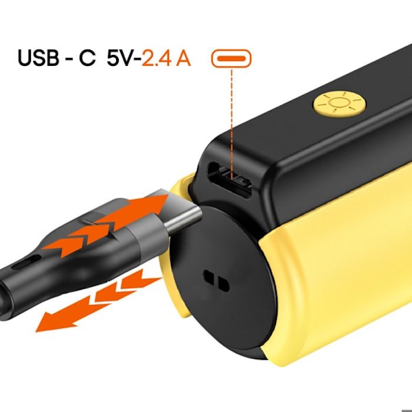 Ekstern batteri 8000 mAh lommelygte kabel 3 i 1 LinQ gul Gul