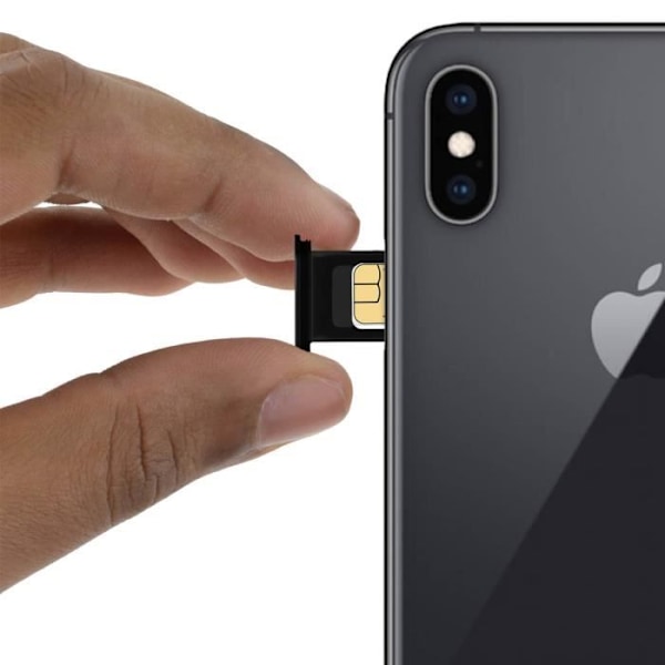 iPhone XS Max SIM-fack - AVIZAR - Ersättningsadapter - Svart Svart