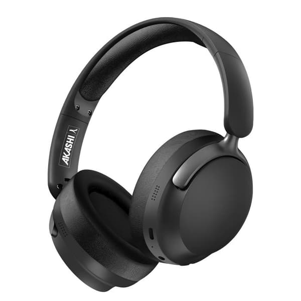 Bluetooth headset - Akashi - Black - Battery life 25h - Built-in microphone - Foldable Svart
